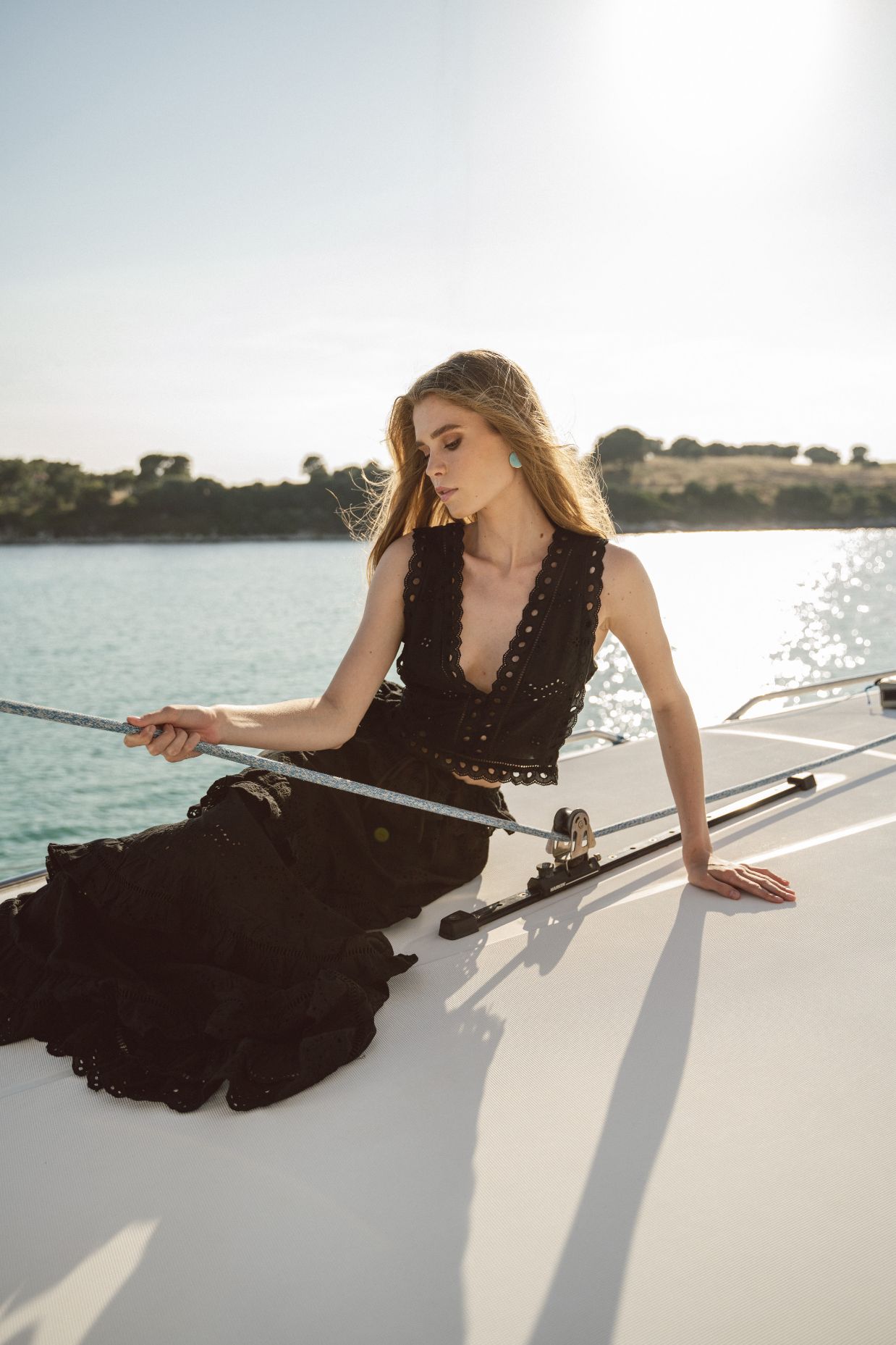 mavri maxi foysta embroidery ,black summer skirt special occasion ,occasion wear ,