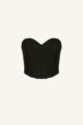 evening wear black bustier top,luxury clothing, vradino mavro mpoysto ,party dressing